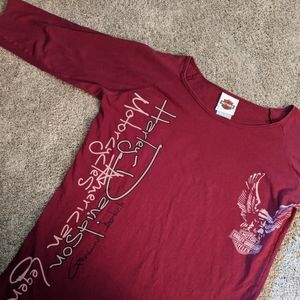 Women's Harley Davidson 3/4 Length Sleeve Shirt LG